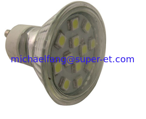 China GU10 12 leds 5050SMD glass cup light led spot light bulb 220v ac supplier
